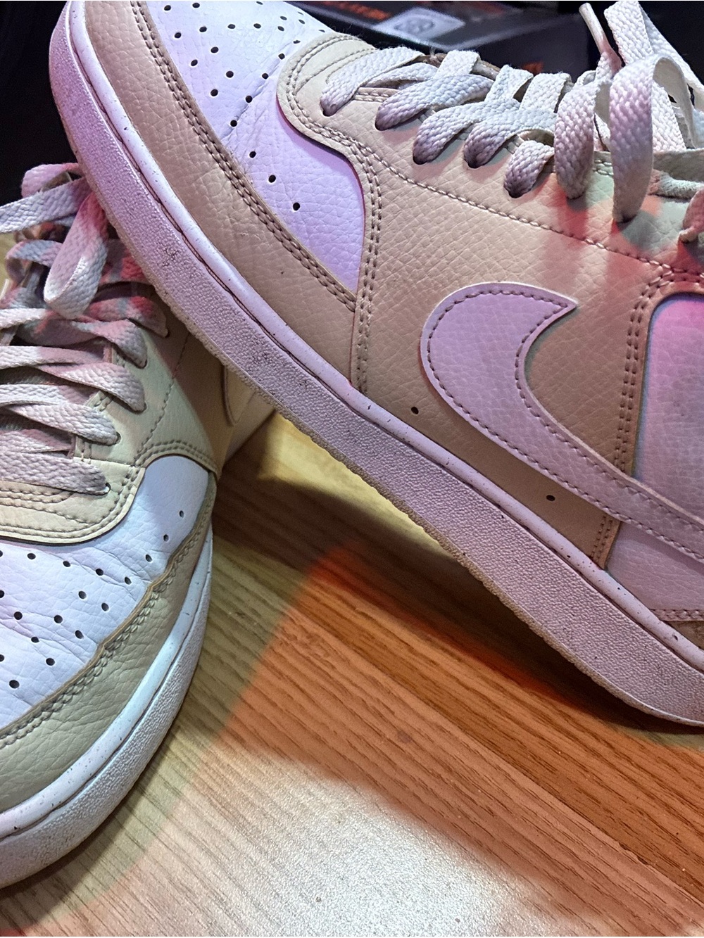 Nike Men’s Low-Top Athletic Sneakers in Beige and White